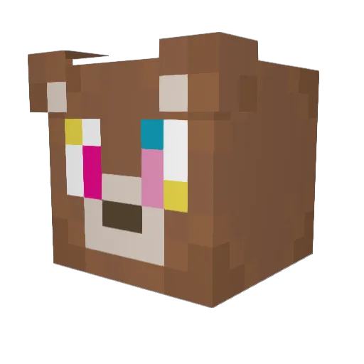 Pukkeli Minecraft avatar head, 3D render