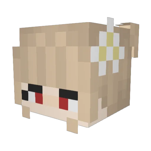 Puledo Minecraft avatar head, 3D render