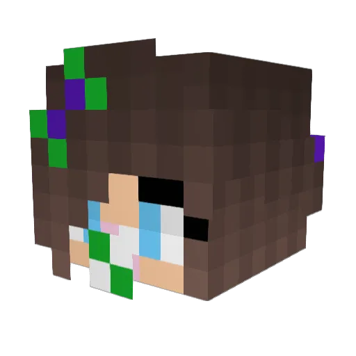 Pulicornio Minecraft avatar head, 3D render