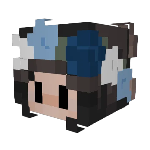 Pulipa Minecraft avatar head, 3D render
