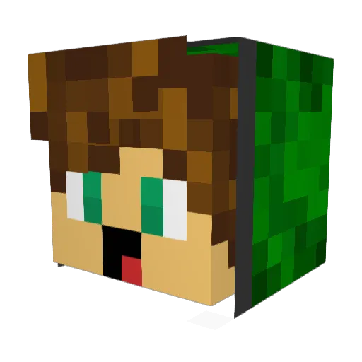 PulixIV Minecraft avatar head, 3D render