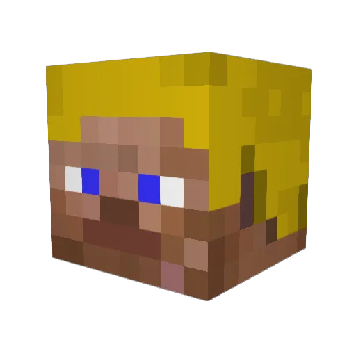 Pulki Minecraft avatar head, 3D render