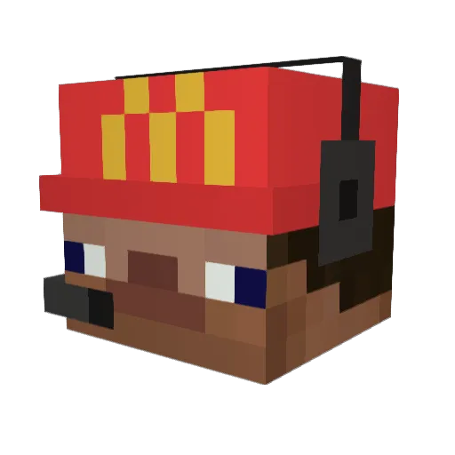 Pulletman Minecraft avatar head, 3D render