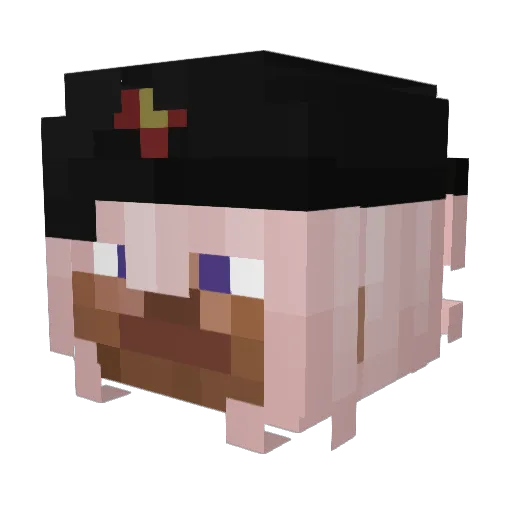 Pullover Minecraft avatar head, 3D render
