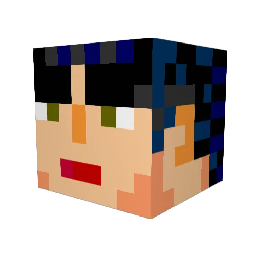 PulsarG Minecraft avatar head, 3D render