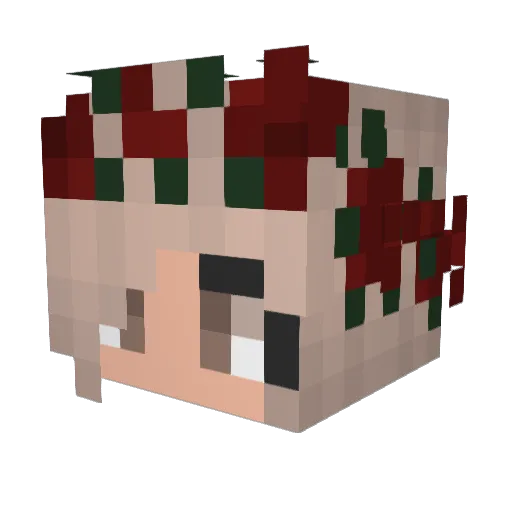 Pumeli Minecraft avatar head, 3D render
