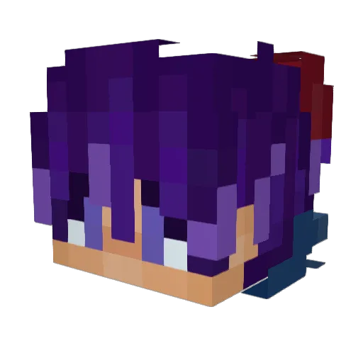 Pumkai Minecraft avatar head, 3D render