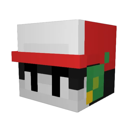 Pummelator Minecraft avatar head, 3D render
