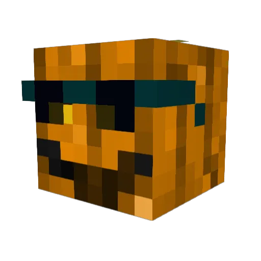 Pumpk1nn Minecraft avatar head, 3D render