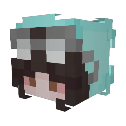 Pumpkem Minecraft avatar head, 3D render