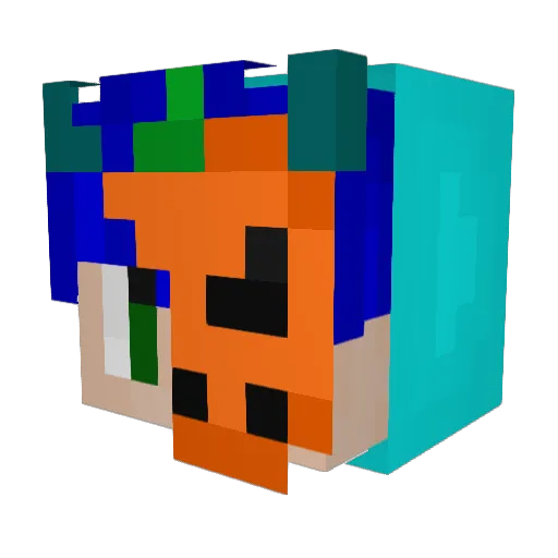 PumpkinElliot01 Minecraft avatar head, 3D render