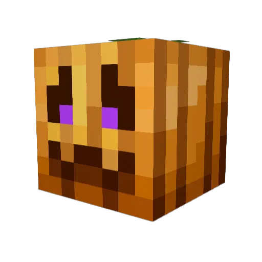 PumpkinGuyMC Minecraft avatar head, 3D render