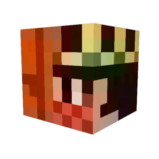 PumpkinHatz Minecraft avatar head, 3D render