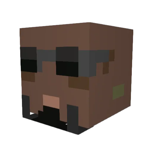 PumpkinLIT Minecraft avatar head, 3D render