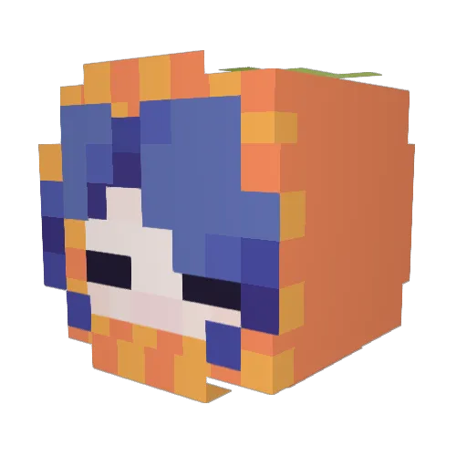 Pumpquee Minecraft avatar head, 3D render