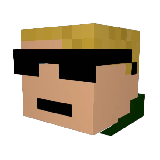Pumpthief Minecraft avatar head, 3D render