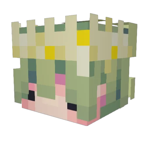 PumpumMadi Minecraft avatar head, 3D render