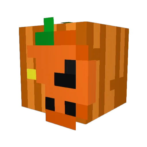 Pumskin Minecraft avatar head, 3D render