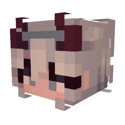PunKoPoP Minecraft avatar head, 3D render