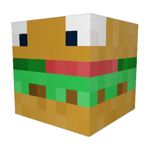 Punainenmentula Minecraft avatar head, 3D render