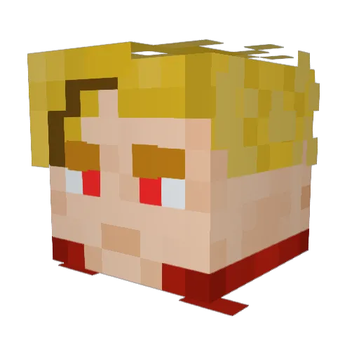 PunchBuggy Minecraft avatar head, 3D render