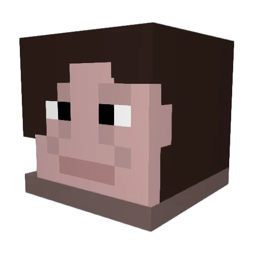 PunchByPaw Minecraft avatar head, 3D render