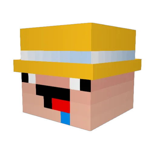 PunchedBySaitama Minecraft avatar head, 3D render