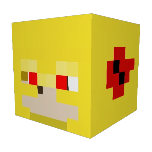 Punderdome Minecraft avatar head, 3D render