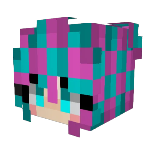 Punderino Minecraft avatar head, 3D render