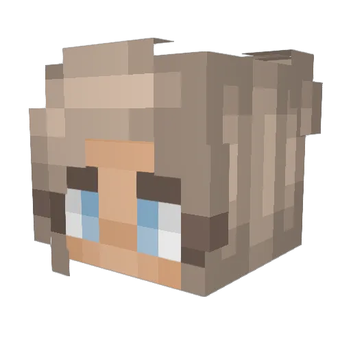 Puned Minecraft avatar head, 3D render