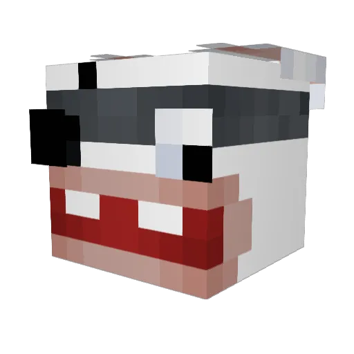 PunishedSnake Minecraft avatar head, 3D render