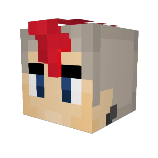 PunkAst Minecraft avatar head, 3D render