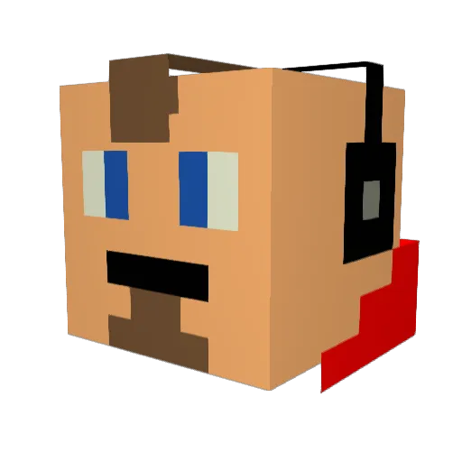 PunkTeddy Minecraft avatar head, 3D render