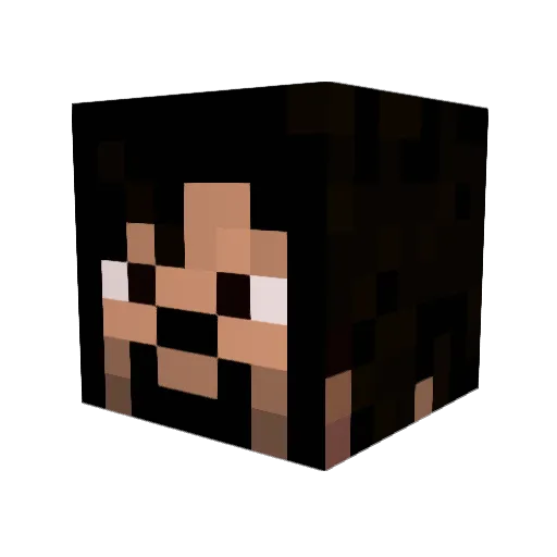 PunkedOutV Minecraft avatar head, 3D render