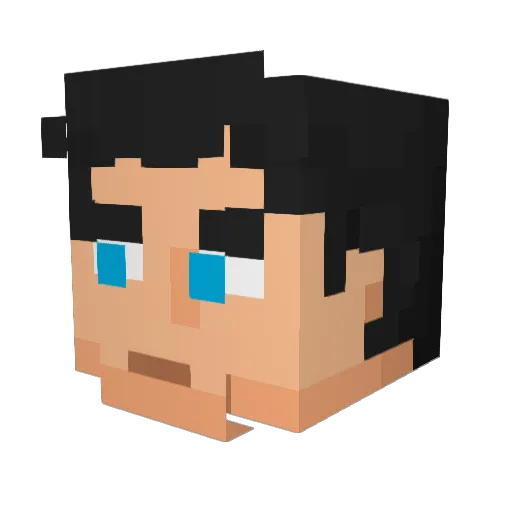 Punksky Minecraft avatar head, 3D render