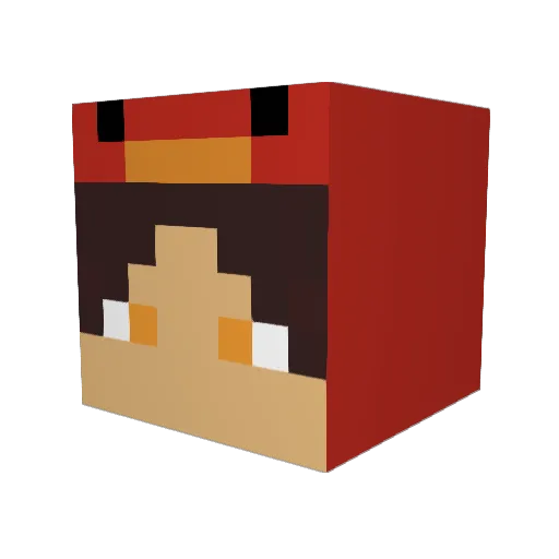PunkyPapaya Minecraft avatar head, 3D render