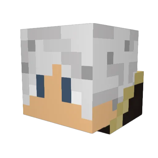 Punshin Minecraft avatar head, 3D render