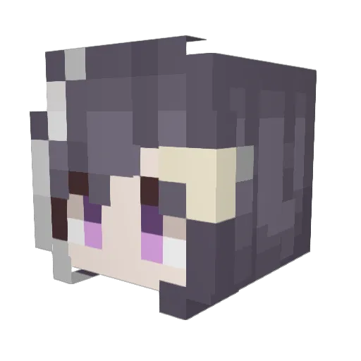 PunyaWeak Minecraft avatar head, 3D render