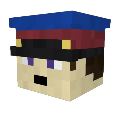 Punzak Minecraft avatar head, 3D render