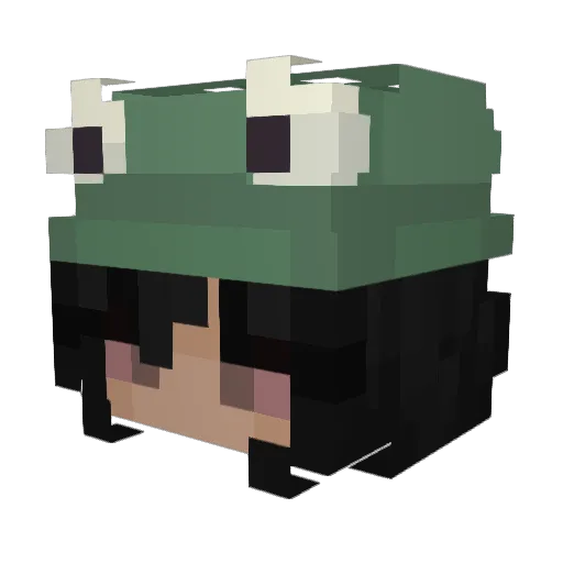 Punzsmf Minecraft avatar head, 3D render