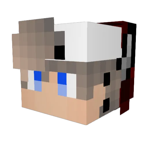 PupAsh Minecraft avatar head, 3D render