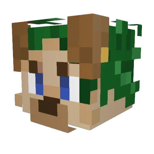 PupChuck Minecraft avatar head, 3D render