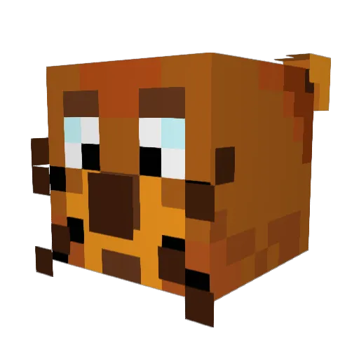 PupRutt Minecraft avatar head, 3D render