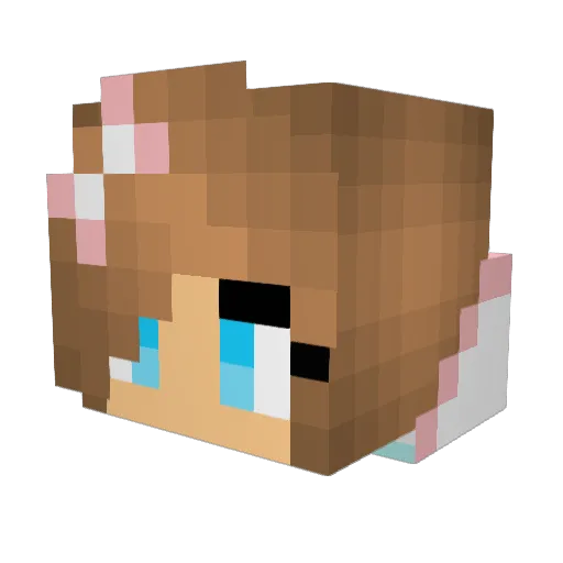PupStep Minecraft avatar head, 3D render