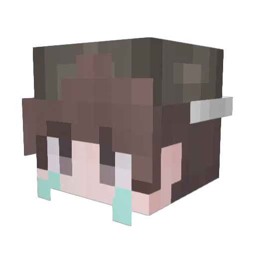 PuperSleevekitty Minecraft avatar head, 3D render