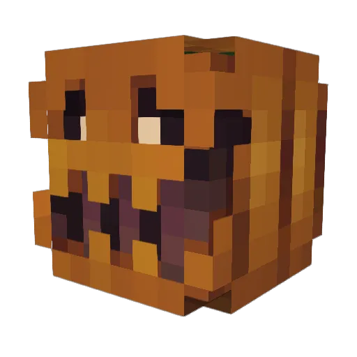 PupkinPie Minecraft avatar head, 3D render