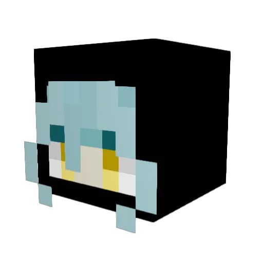 Pupl3 Minecraft avatar head, 3D render
