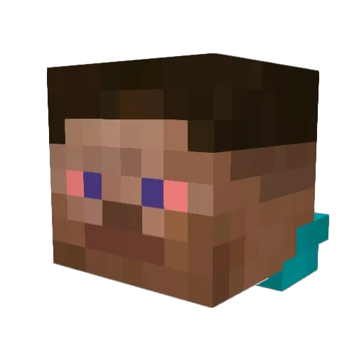 Puple Minecraft avatar head, 3D render