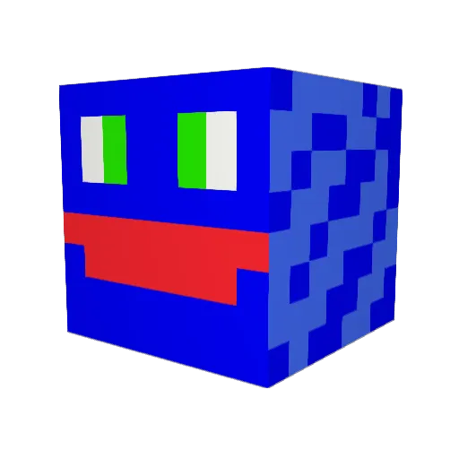 Puppadoo Minecraft avatar head, 3D render