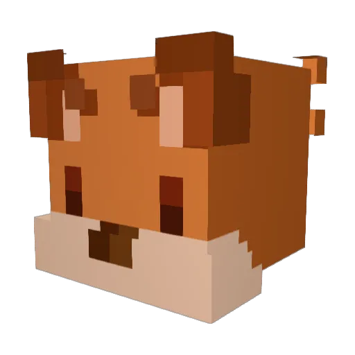 Puppandas Minecraft avatar head, 3D render